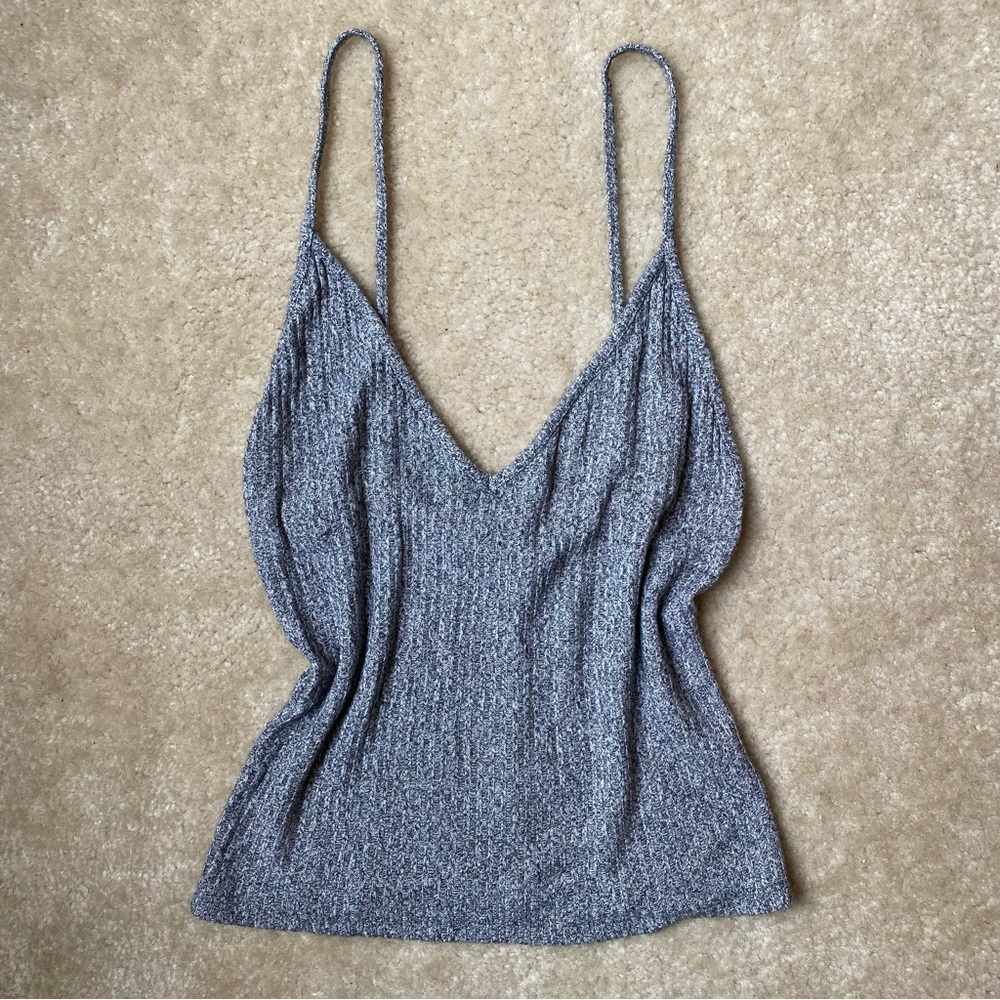 Brandy Melville Cozy Gray Women's Ribbed Cami Top One Size OS 90s Lounge Casual